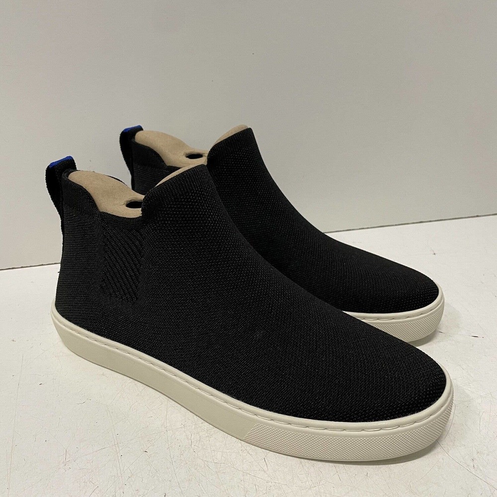 Rothys Women’s “The Chelsea” Knit Pull-On Ankle Boots Black Comfort Size 9.5